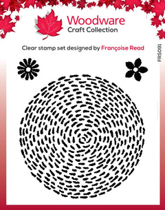 Woodware Clear Singles Stitched Circle 4 in x 4 in Stamp-1