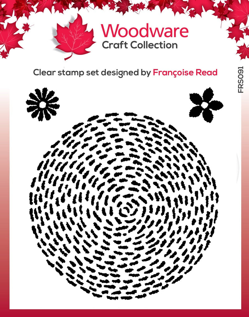 Woodware Clear Singles Stitched Circle 4 in x 4 in Stamp-1
