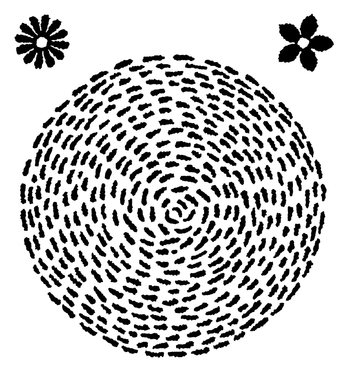 Woodware Clear Singles Stitched Circle 4 in x 4 in Stamp-5