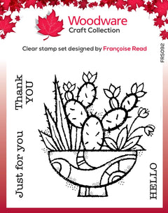 Woodware Clear Singles Succulent Display 4 in x 4 in Stamp-1