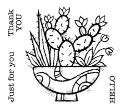 Woodware Clear Singles Succulent Display 4 in x 4 in Stamp-4