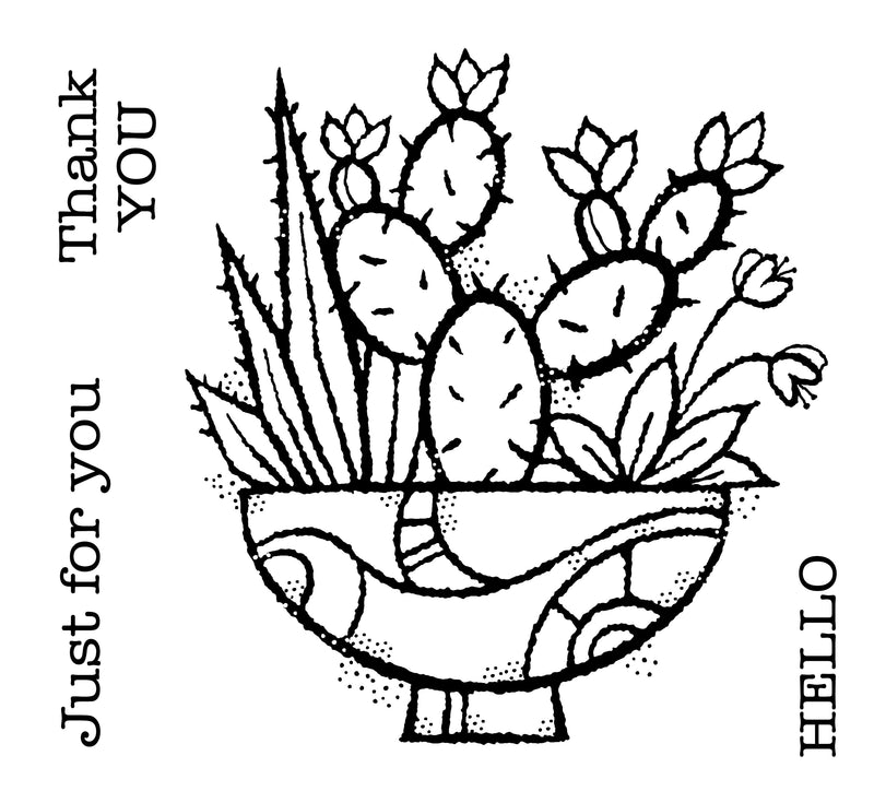 Woodware Clear Singles Succulent Display 4 in x 4 in Stamp-4