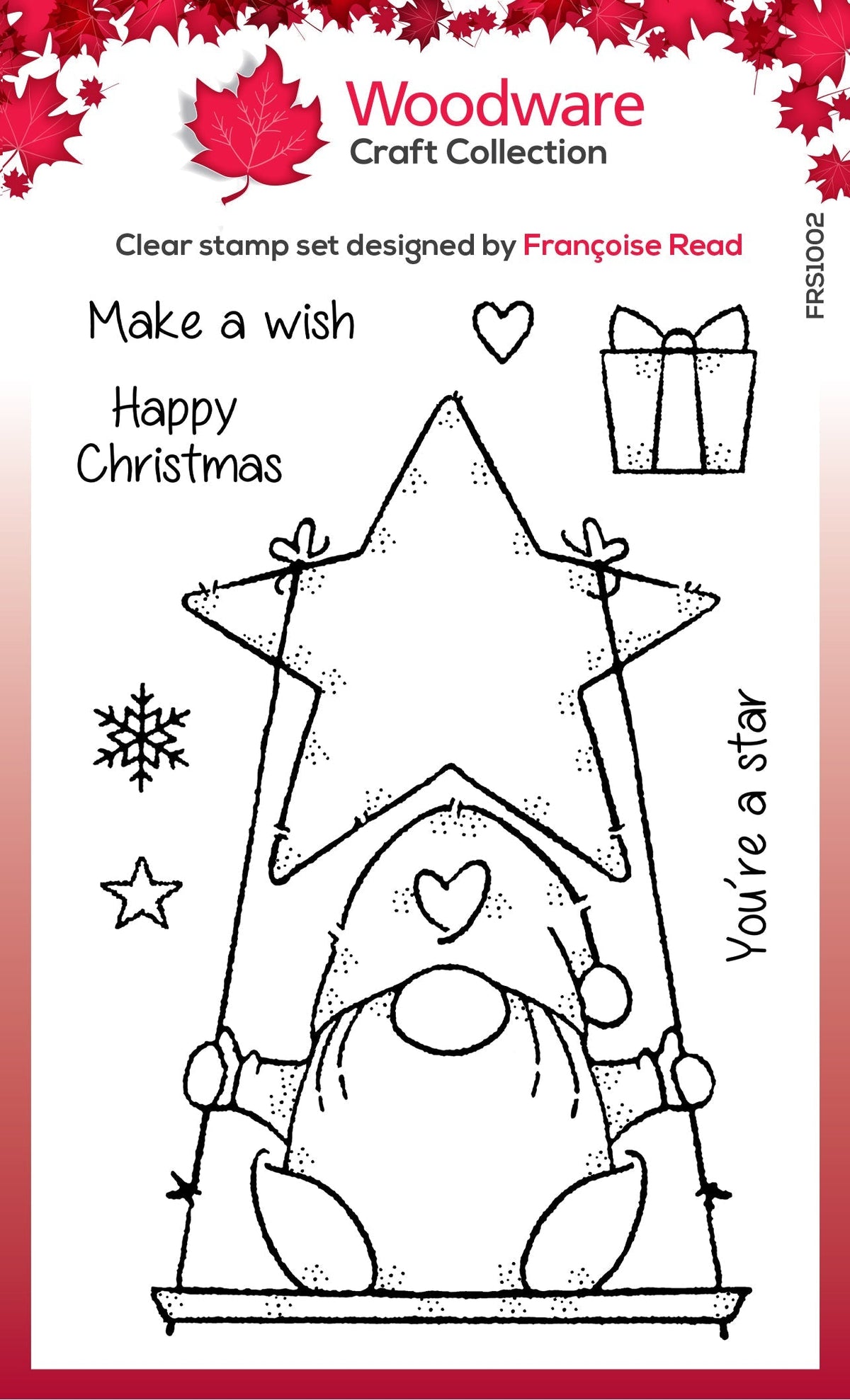 Woodware Clear Singles Star Gnome 4 in x 6 in Stamp Set-1