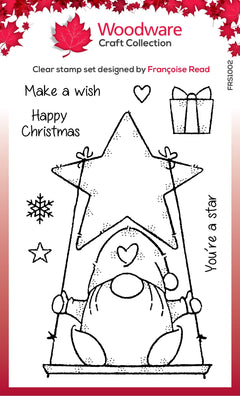 Woodware Clear Singles Star Gnome 4 in x 6 in Stamp Set-1