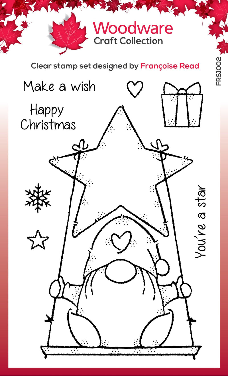 Woodware Clear Singles Star Gnome 4 in x 6 in Stamp Set-1
