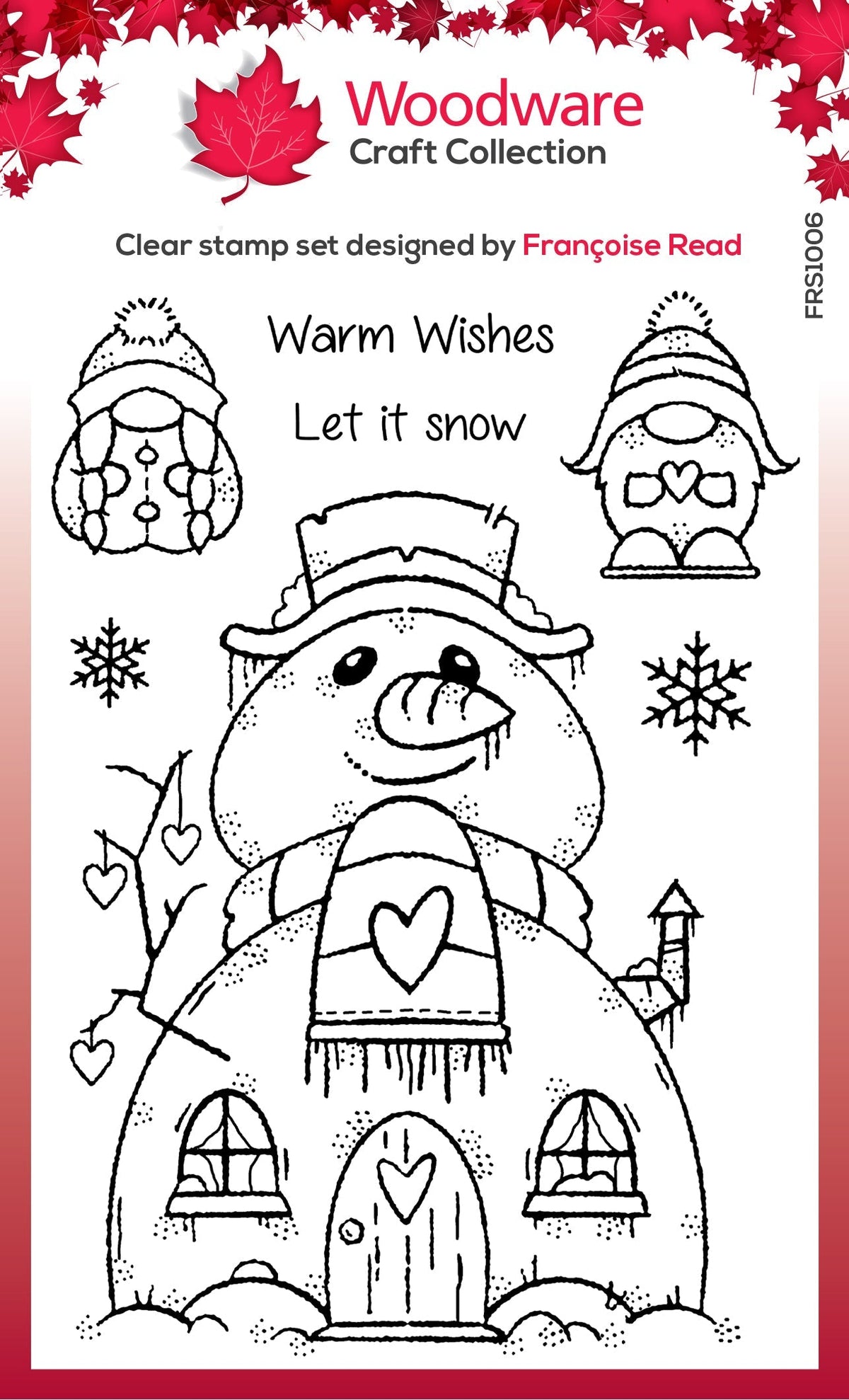 Woodware Clear Singles Snow Gnomes 4 in x 6 in Stamp Set-1