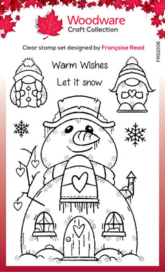 Woodware Clear Singles Snow Gnomes 4 in x 6 in Stamp Set-1