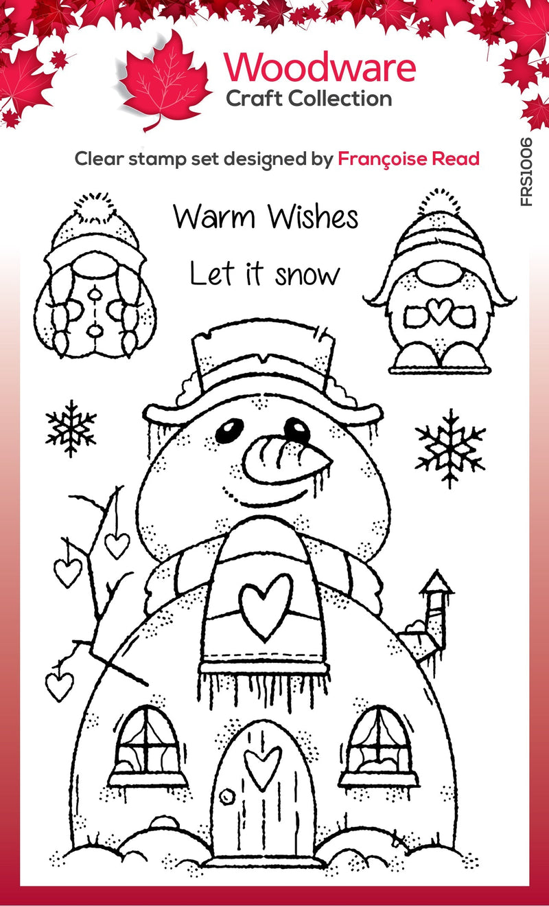 Woodware Clear Singles Snow Gnomes 4 in x 6 in Stamp Set-1