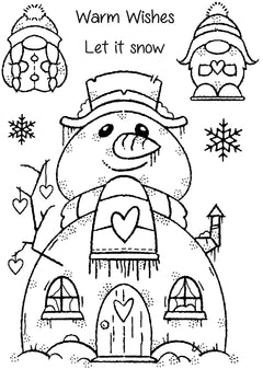 Woodware Clear Singles Snow Gnomes 4 in x 6 in Stamp Set-5