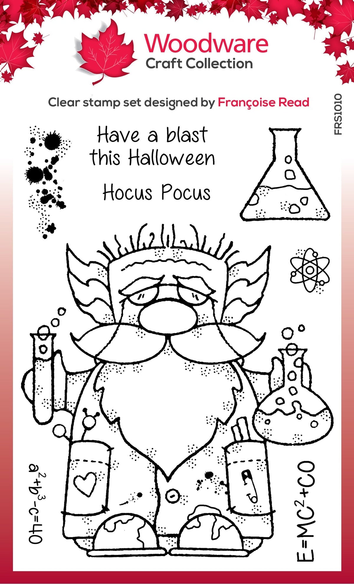 Woodware Clear Singles Professor Gnome 4 in x 6 in Stamp Set-1