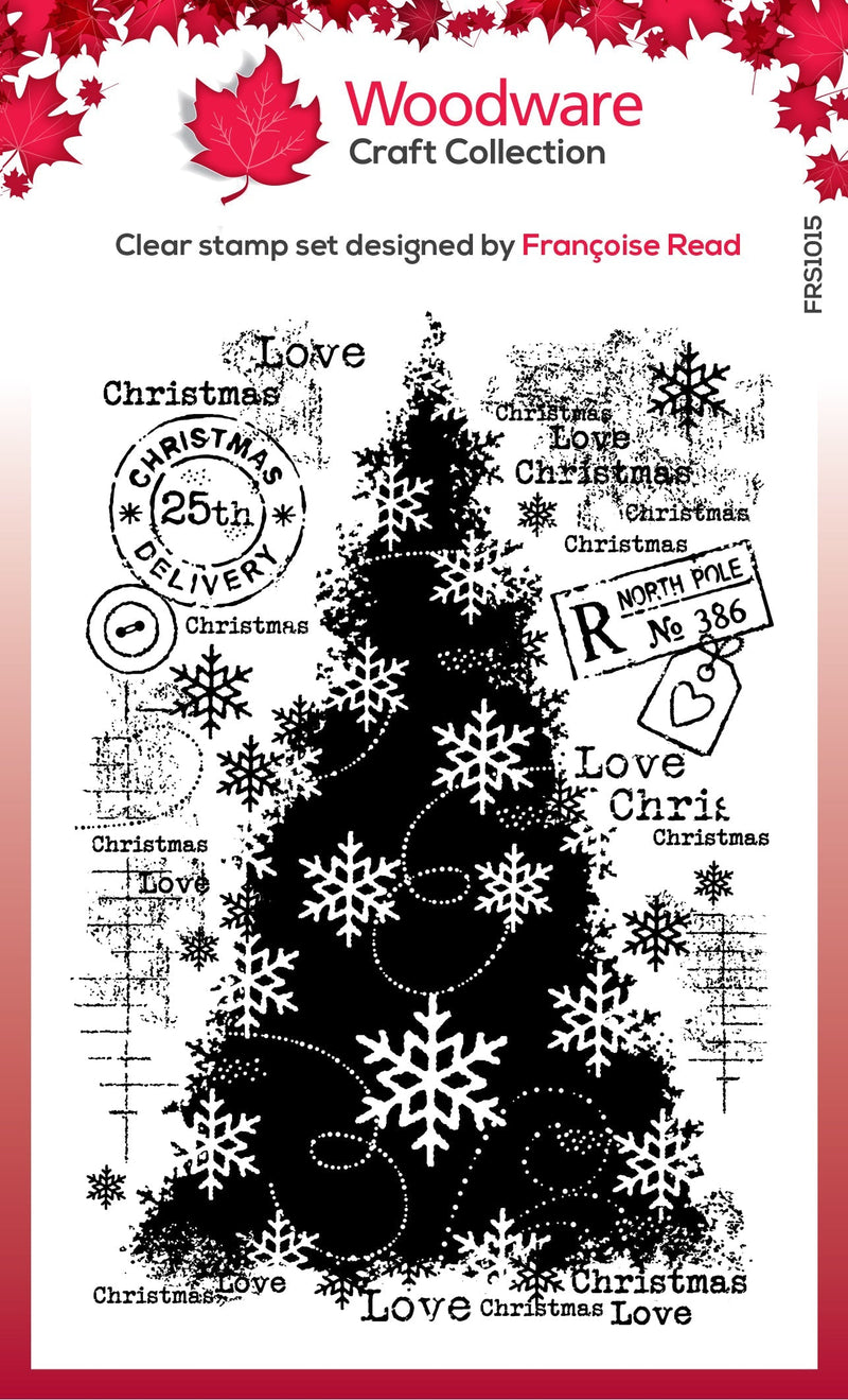 Assortiment de tampons Woodware Clear Singles « Snow Frosted Tree » 10 cm x 15 cm-1