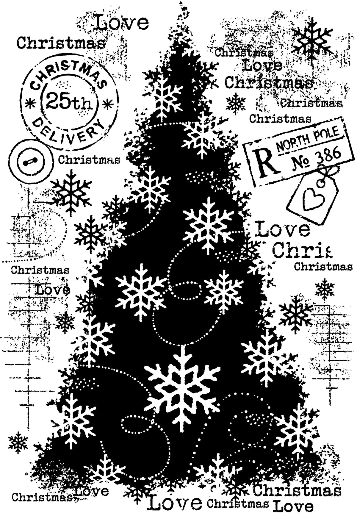 Assortiment de tampons Woodware Clear Singles « Snow Frosted Tree » 10 cm x 15 cm-11