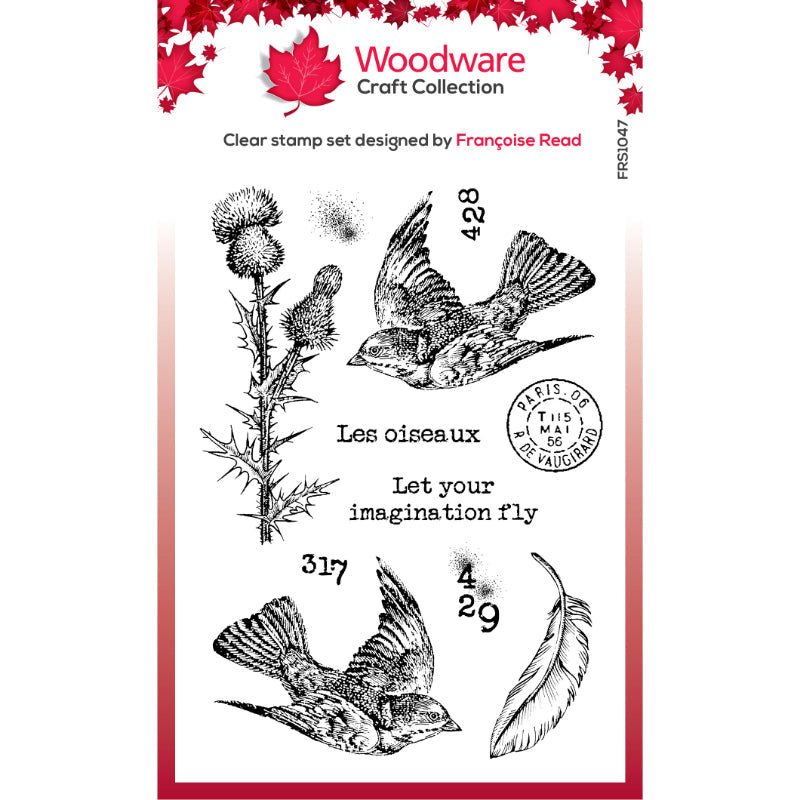 Woodware Clear Singles Flying Birds 4 in x 6 in Stamp Set-1