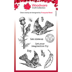 Woodware Clear Singles Flying Birds 4 in x 6 in Stamp Set-1