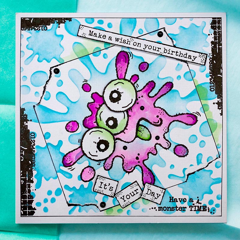 Woodware Clear Singles Blot Monster 4 in x 6 in Stamp Set-3