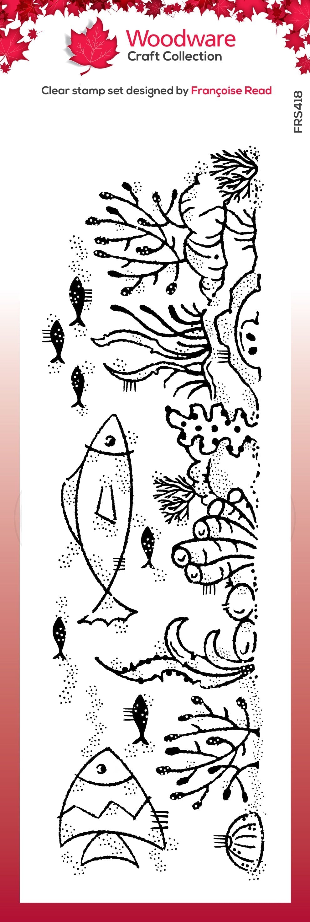 Woodware Clear Singles Coral Reef 8 in x 2.6 in Stamp-1