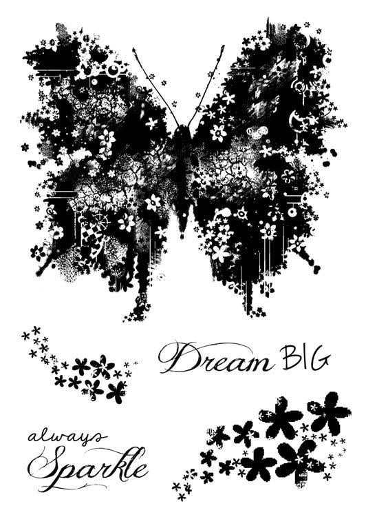 Woodware Clear Singles - Butterfly Sparkle-1