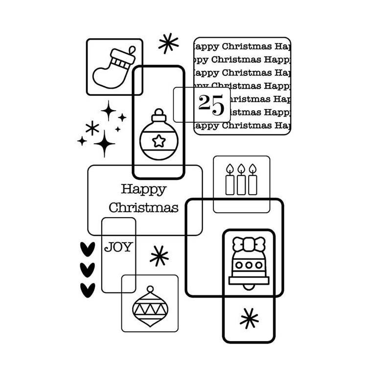 Woodware Clear Singles Christmas Squares-1