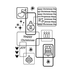 Woodware Clear Singles Christmas Squares-1