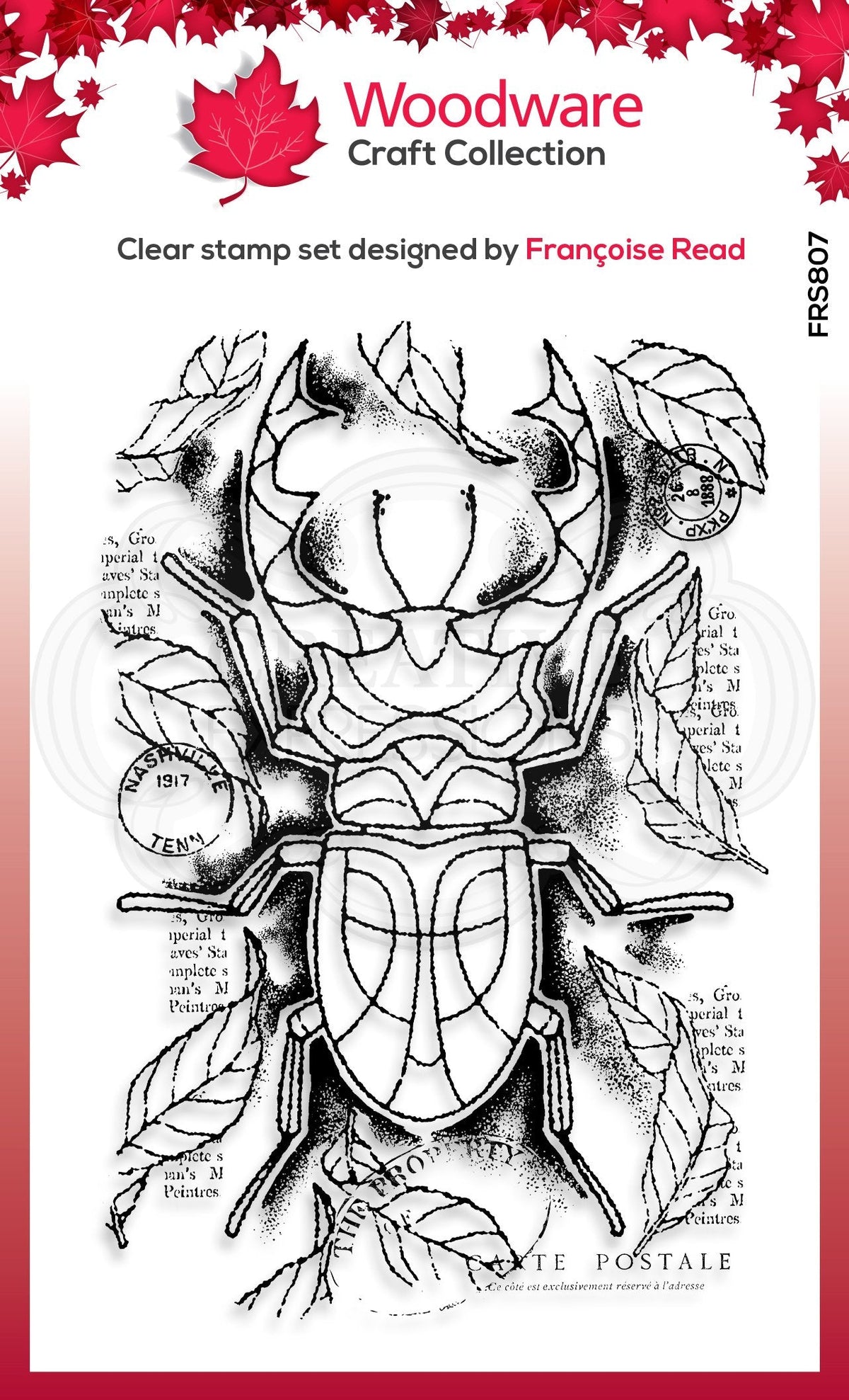 Woodware Clear Singles Stag Beetle 4 in x 6 in Stamp-4