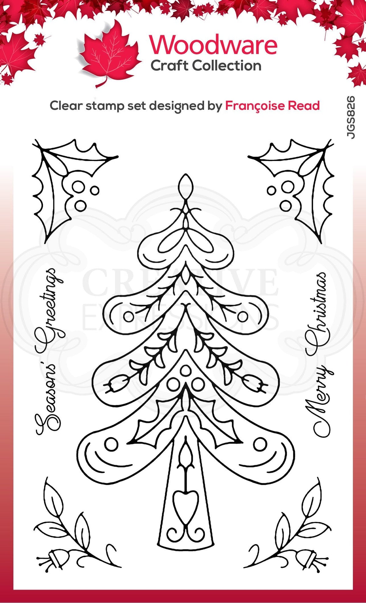Nordic Tree 4 in x 6 in Stamp-1