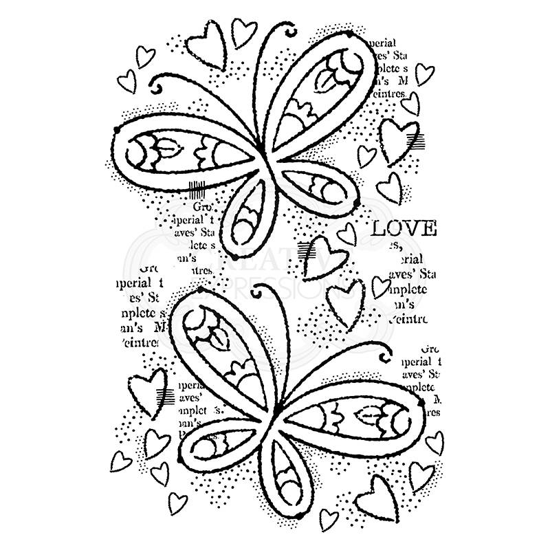Woodware Clear Singles Butterfly Confetti 4 in x 6 in Stamp-4
