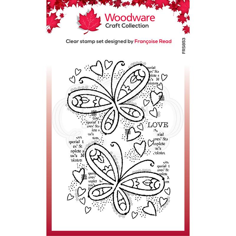 Woodware Clear Singles Butterfly Confetti 4 in x 6 in Stamp-1
