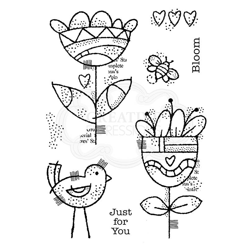 Woodware Clear Singles Blooming 4 in x 6 in Stamp-4