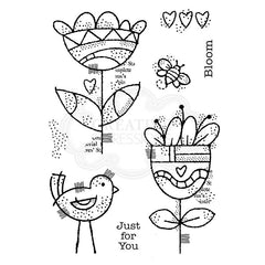 Woodware Clear Singles Blooming 4 in x 6 in Stamp-4