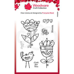 Woodware Clear Singles Blooming 4 in x 6 in Stamp-1