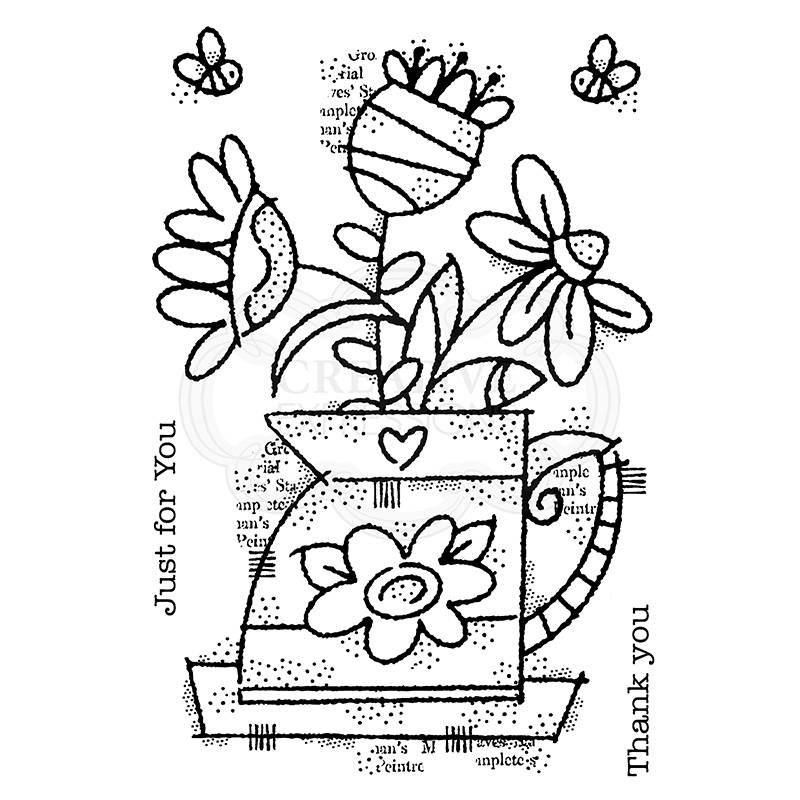 Woodware Clear Singles Flower Jug 4 in x 6 in Stamp-4