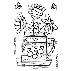 Woodware Clear Singles Flower Jug 4 in x 6 in Stamp-4