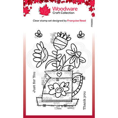 Woodware Clear Singles Flower Jug 4 in x 6 in Stamp-1