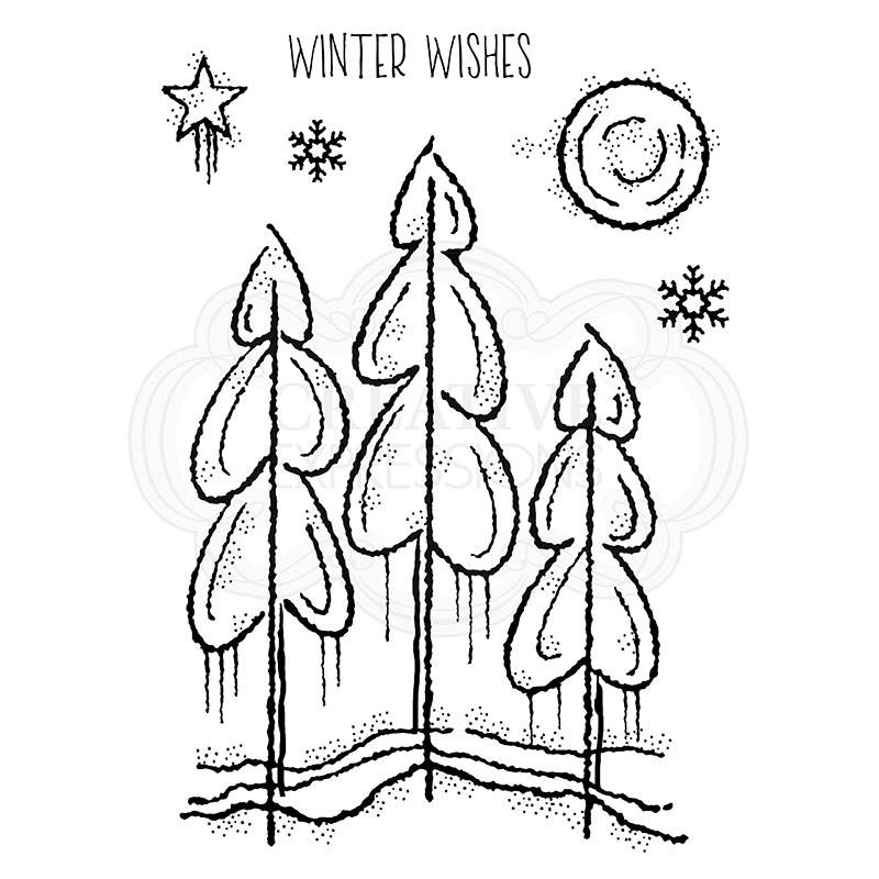 Woodware Clear Singles Winter Trees 4 in x 6 in Stamp-6