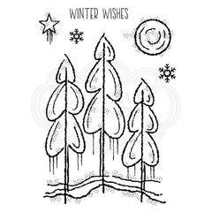 Woodware Clear Singles Winter Trees 4 in x 6 in Stamp-6