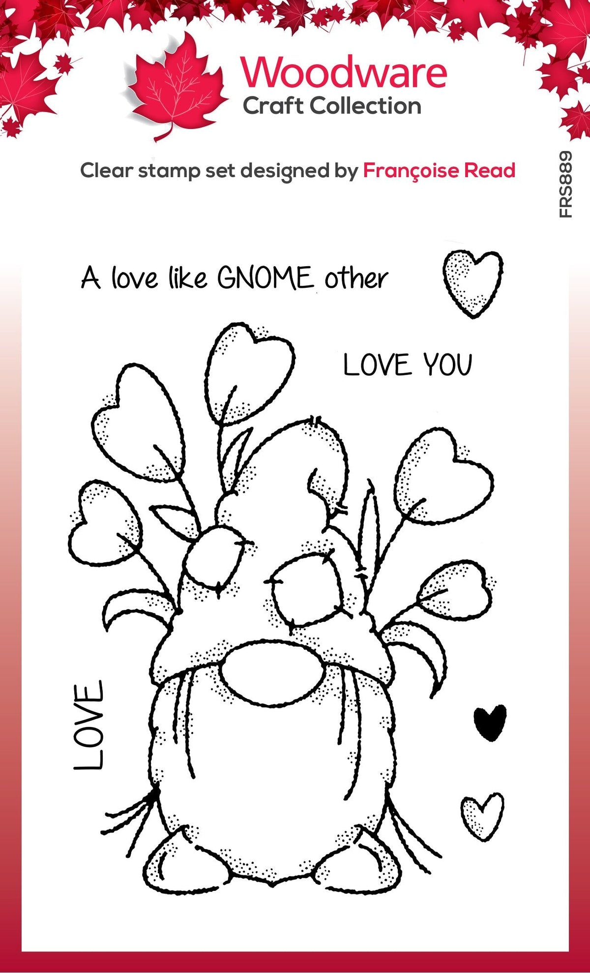 Woodware Clear Singles Love Gnome 4 in x 6 in Stamp-1