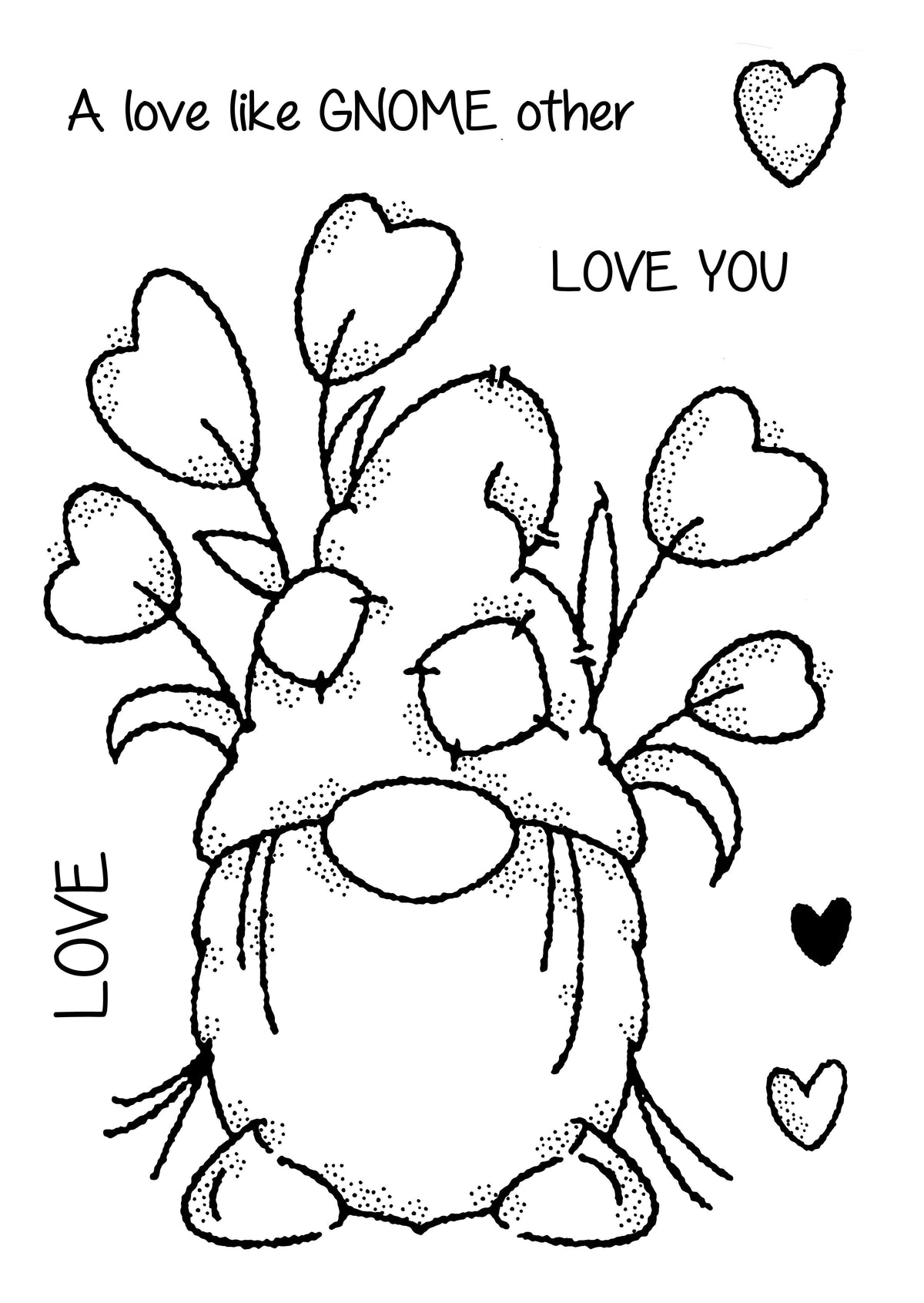 Woodware Clear Singles Love Gnome 4 in x 6 in Stamp-3