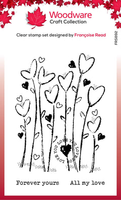 Woodware Clear Singles Wild Hearts 4 in x 6 in Stamp-1