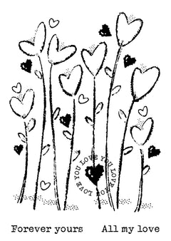 Woodware Clear Singles Wild Hearts 4 in x 6 in Stamp-3
