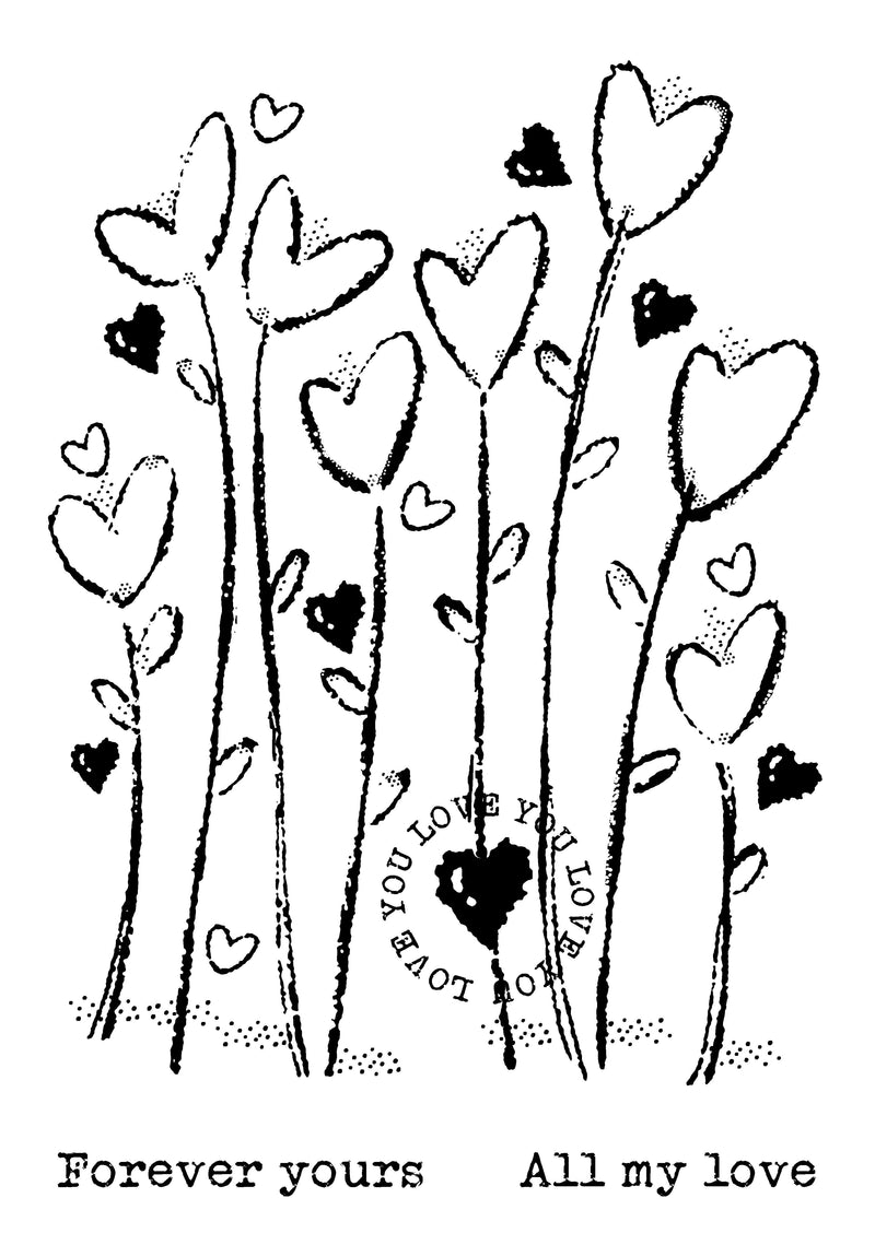 Woodware Clear Singles Wild Hearts 4 in x 6 in Stamp-3