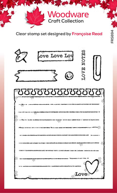Woodware Clear Singles Love Notes 4 in x 6 in Stamp-1