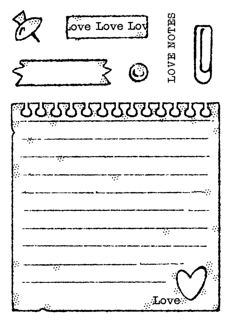 Woodware Clear Singles Love Notes 4 in x 6 in Stamp-3