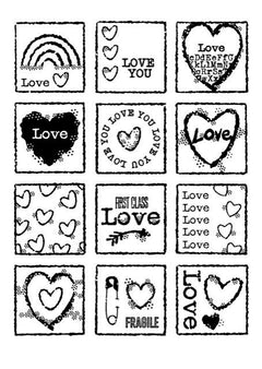 Woodware Clear Singles Love Squares 4 in x 6 in Stamp-5