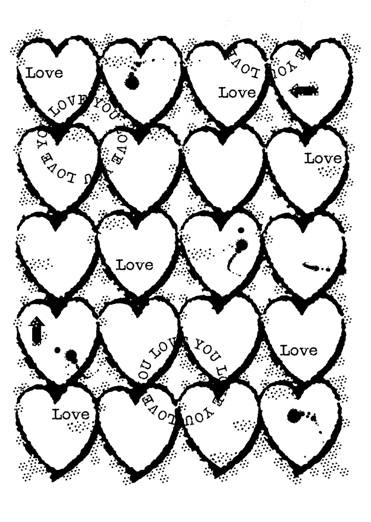 Woodware Clear Singles Heart Background 4 in x 6 in Stamp-4