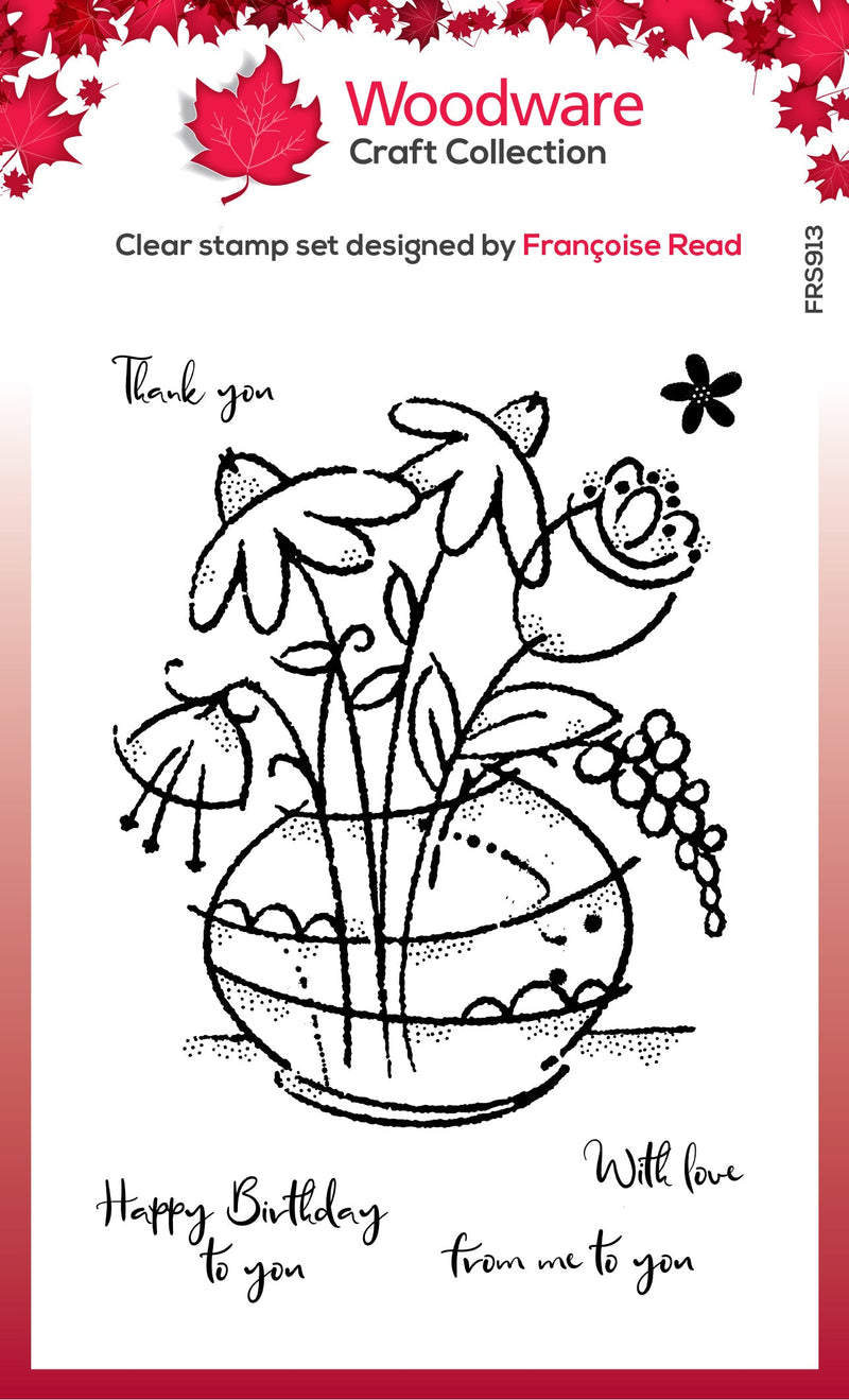 Woodware Clear Singles Floral Bouquet 4 in x 6 in Stamp-1