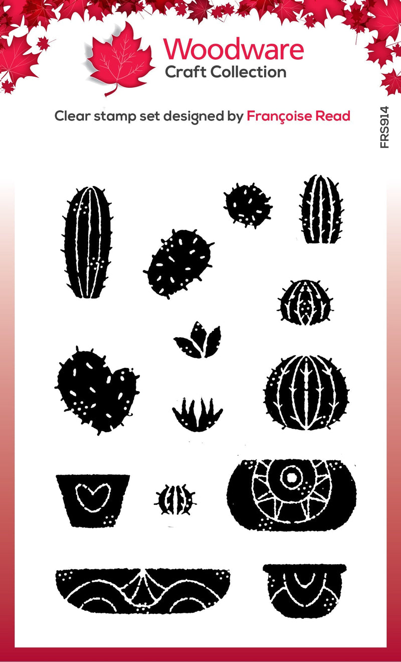 Woodware Clear Singles Build A Cactus 4 in x 6 in Stamp-1