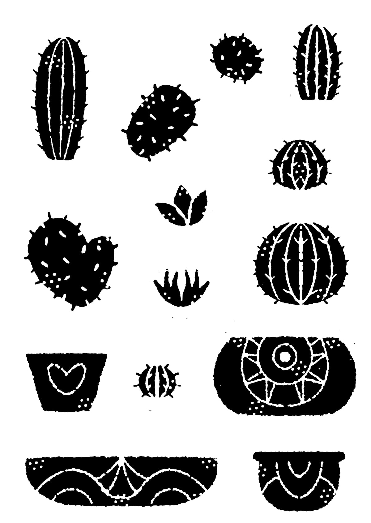 Woodware Clear Singles Build A Cactus 4 in x 6 in Stamp-6