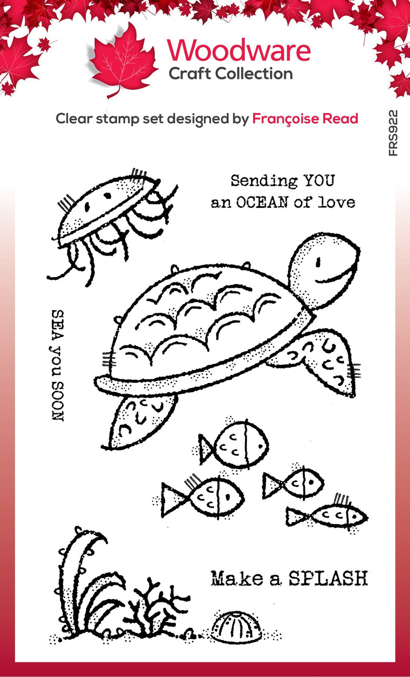 Woodware Clear Singles Sea Turtle 4 in x 6 in Stamp-1