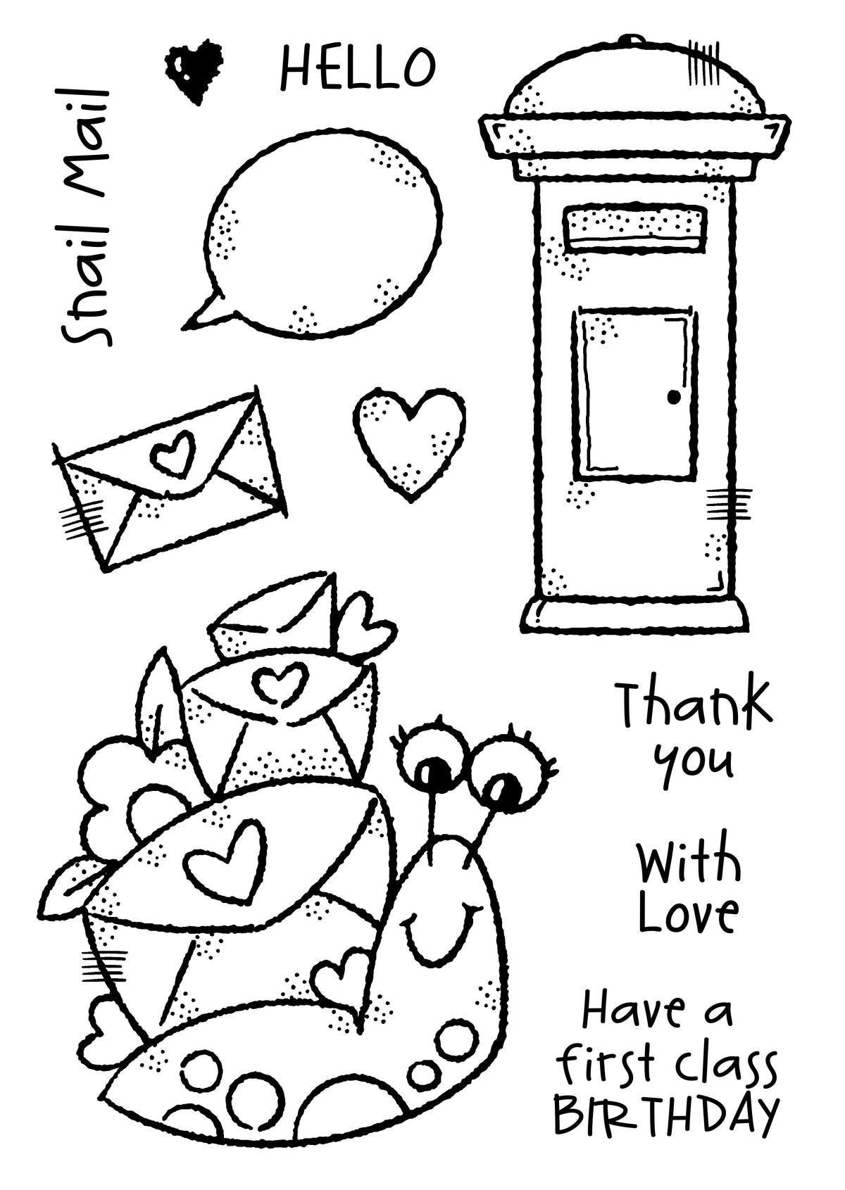 Woodware Clear Singles Snail Mail 4 in x 6 in Stamp-4
