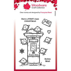 Woodware Clear Singles Robin Post 4 in x 6 in Stamp-1